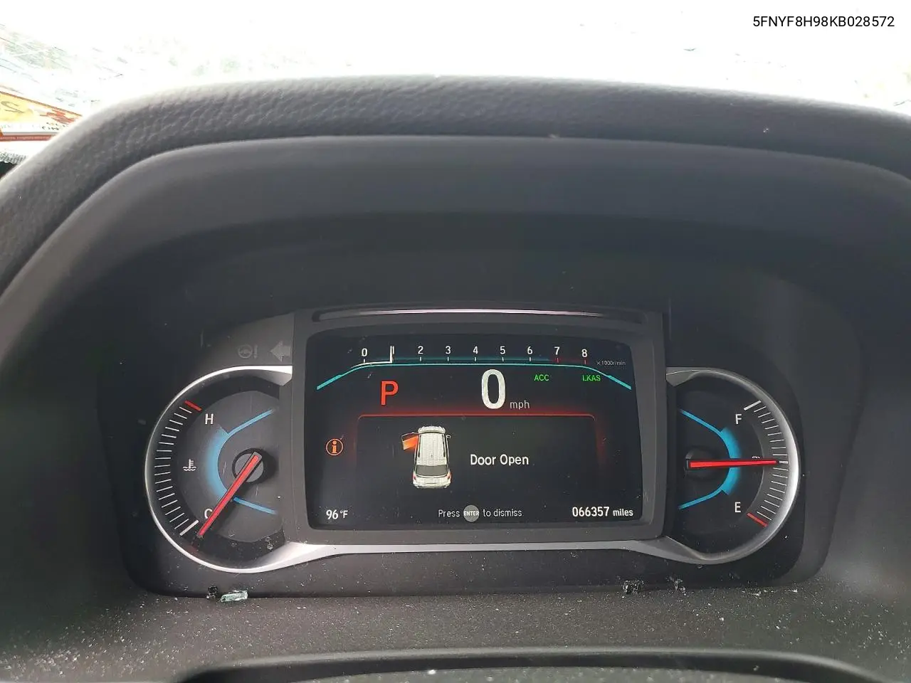 2019 Honda Passport Touring VIN: 5FNYF8H98KB028572 Lot: 60766266