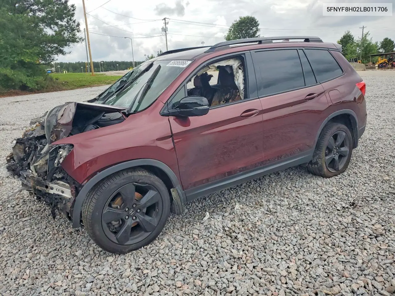 2020 Honda Passport Elite VIN: 5FNYF8H02LB011706 Lot: 55086866