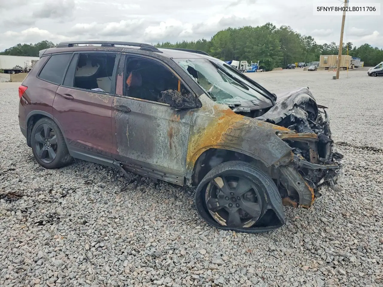 2020 Honda Passport Elite VIN: 5FNYF8H02LB011706 Lot: 55086866