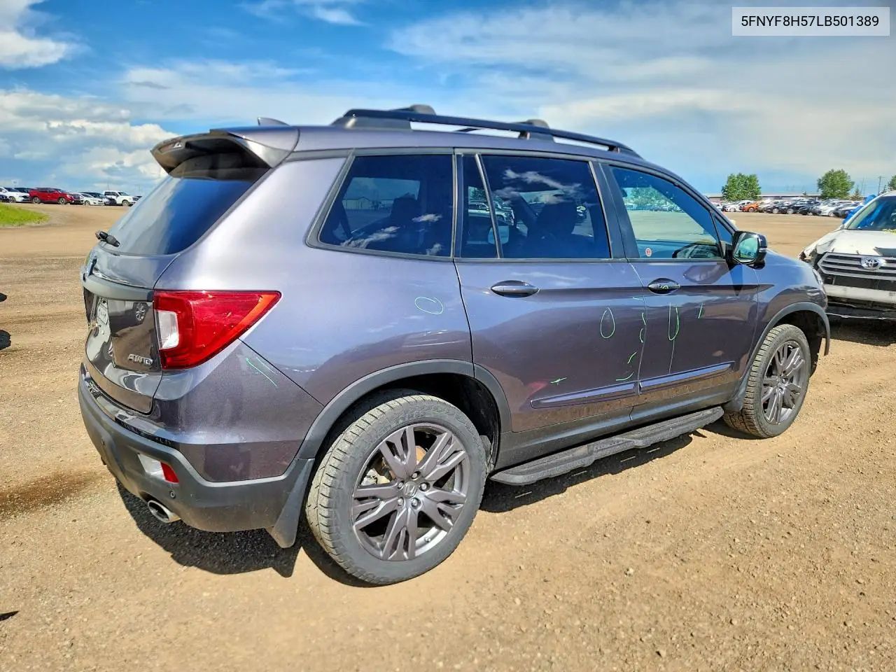2020 Honda Passport Exl VIN: 5FNYF8H57LB501389 Lot: 59611596