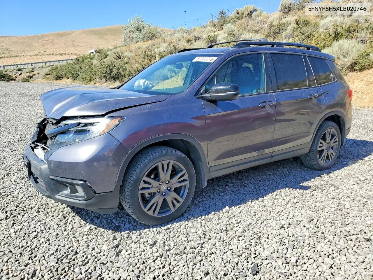 2020 Honda Passport Exl VIN: 5FNYF8H5XLB020746 Lot: 59702216