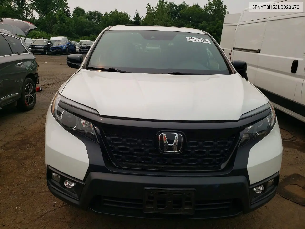 2020 Honda Passport Exl VIN: 5FNYF8H53LB020670 Lot: 60672726