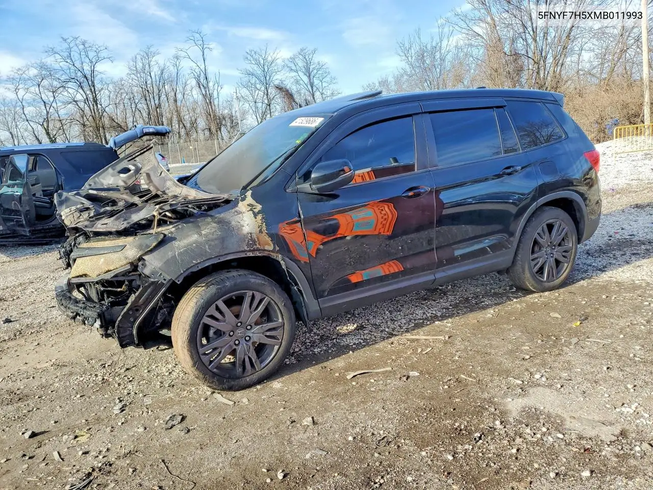 2021 Honda Passport Exl VIN: 5FNYF7H5XMB011993 Lot: 41829686