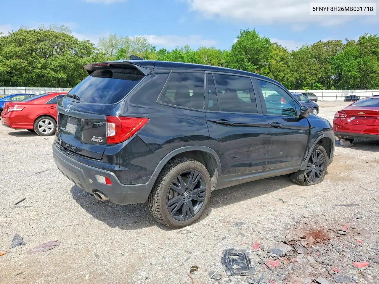 2021 Honda Passport Sport VIN: 5FNYF8H26MB031718 Lot: 49685196