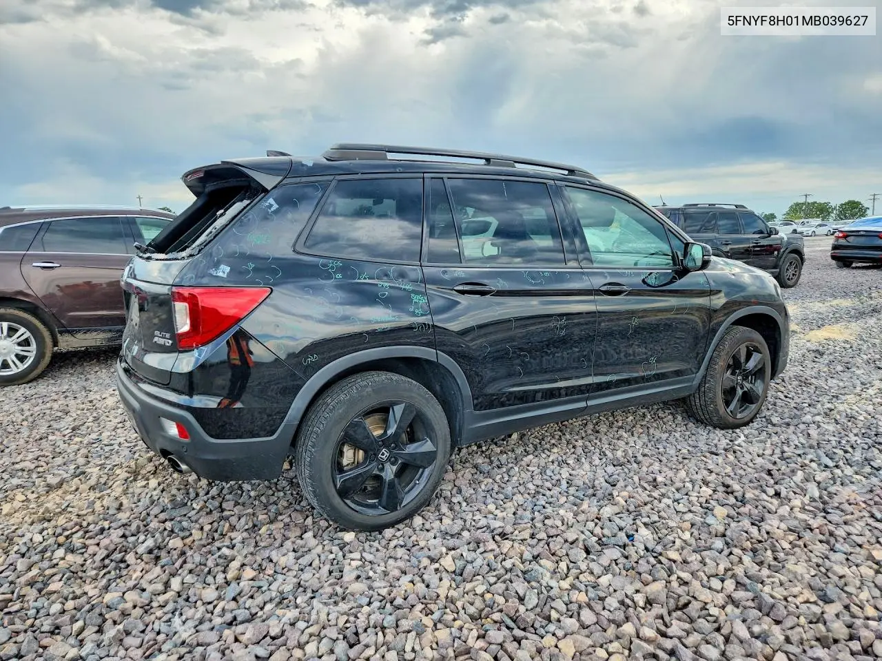 2021 Honda Passport Elite VIN: 5FNYF8H01MB039627 Lot: 53297446