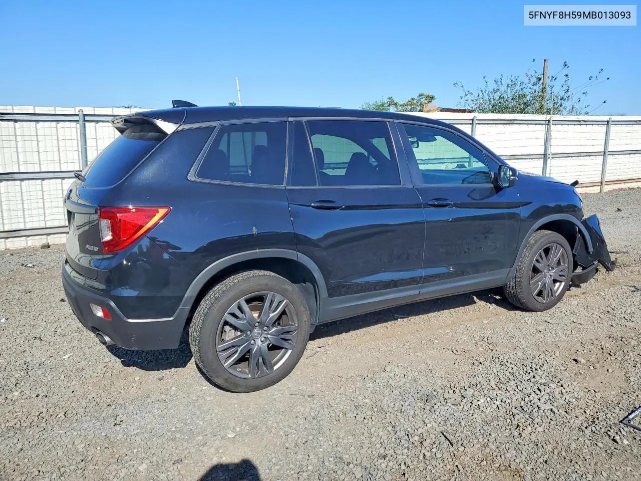 2021 Honda Passport Exl VIN: 5FNYF8H59MB013093 Lot: 55853106