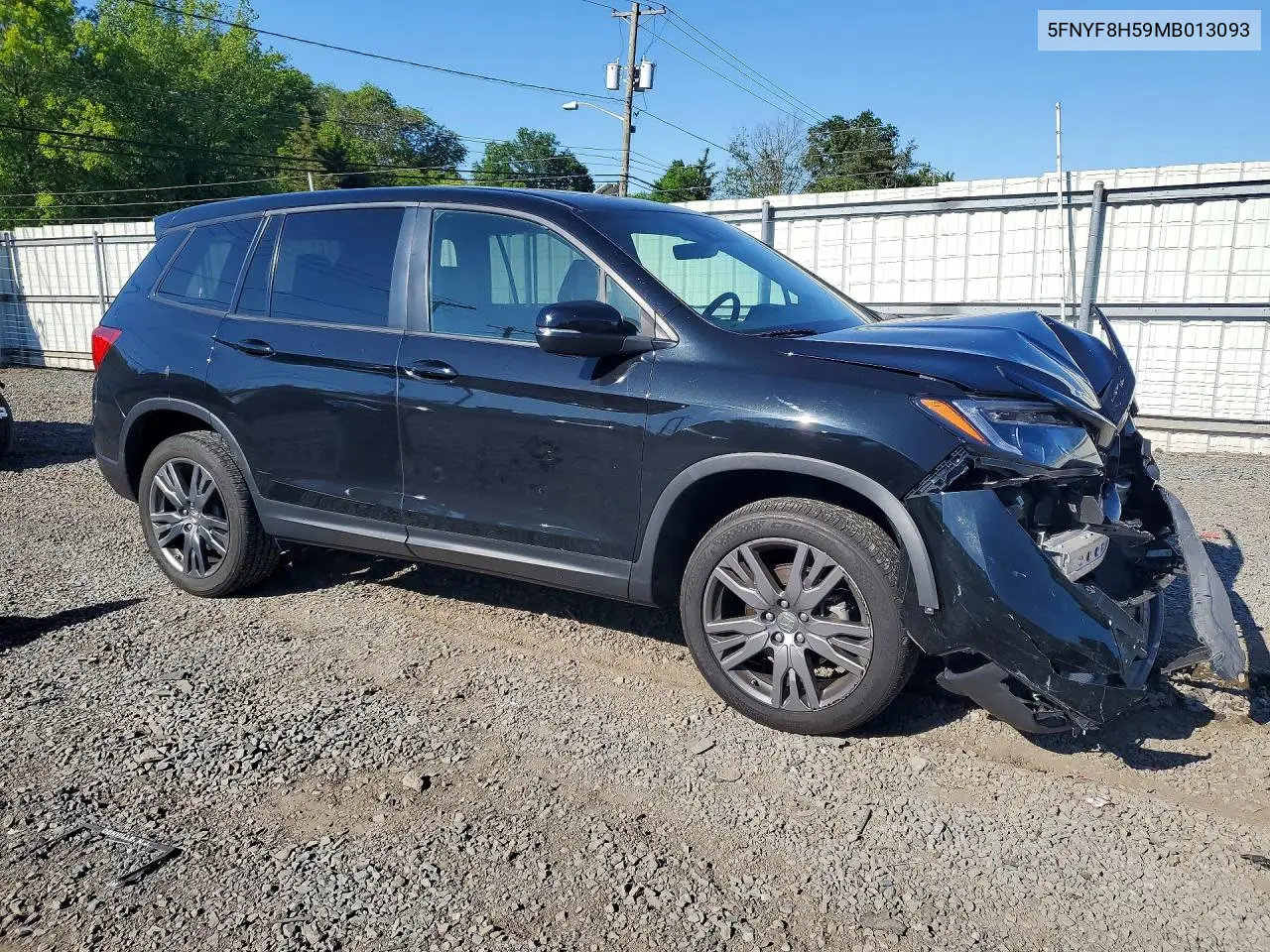 2021 Honda Passport Exl VIN: 5FNYF8H59MB013093 Lot: 55853106