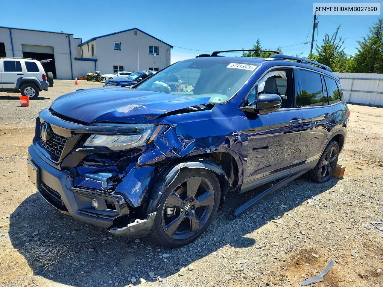 2021 Honda Passport Elite VIN: 5FNYF8H0XMB027590 Lot: 57405326