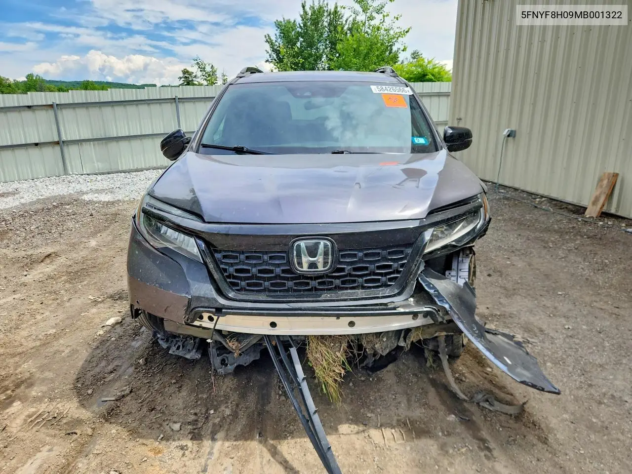 2021 Honda Passport Elite VIN: 5FNYF8H09MB001322 Lot: 58426566