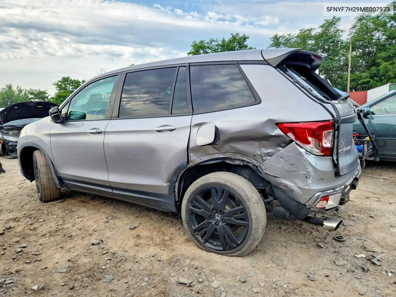 2021 Honda Passport Sport VIN: 5FNYF7H29MB007973 Lot: 58734056