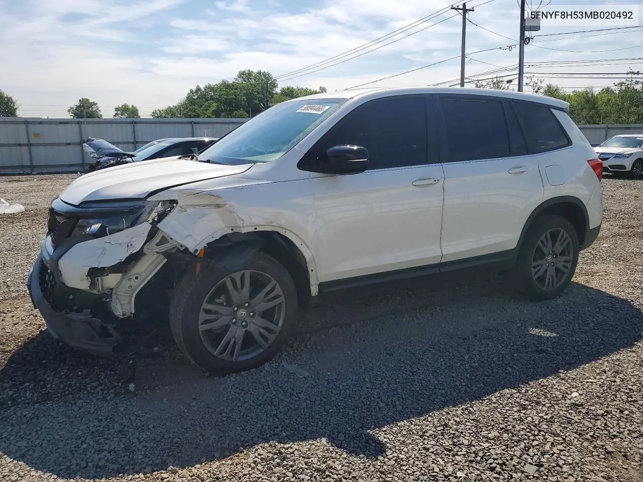 2021 Honda Passport Exl VIN: 5FNYF8H53MB020492 Lot: 58894466