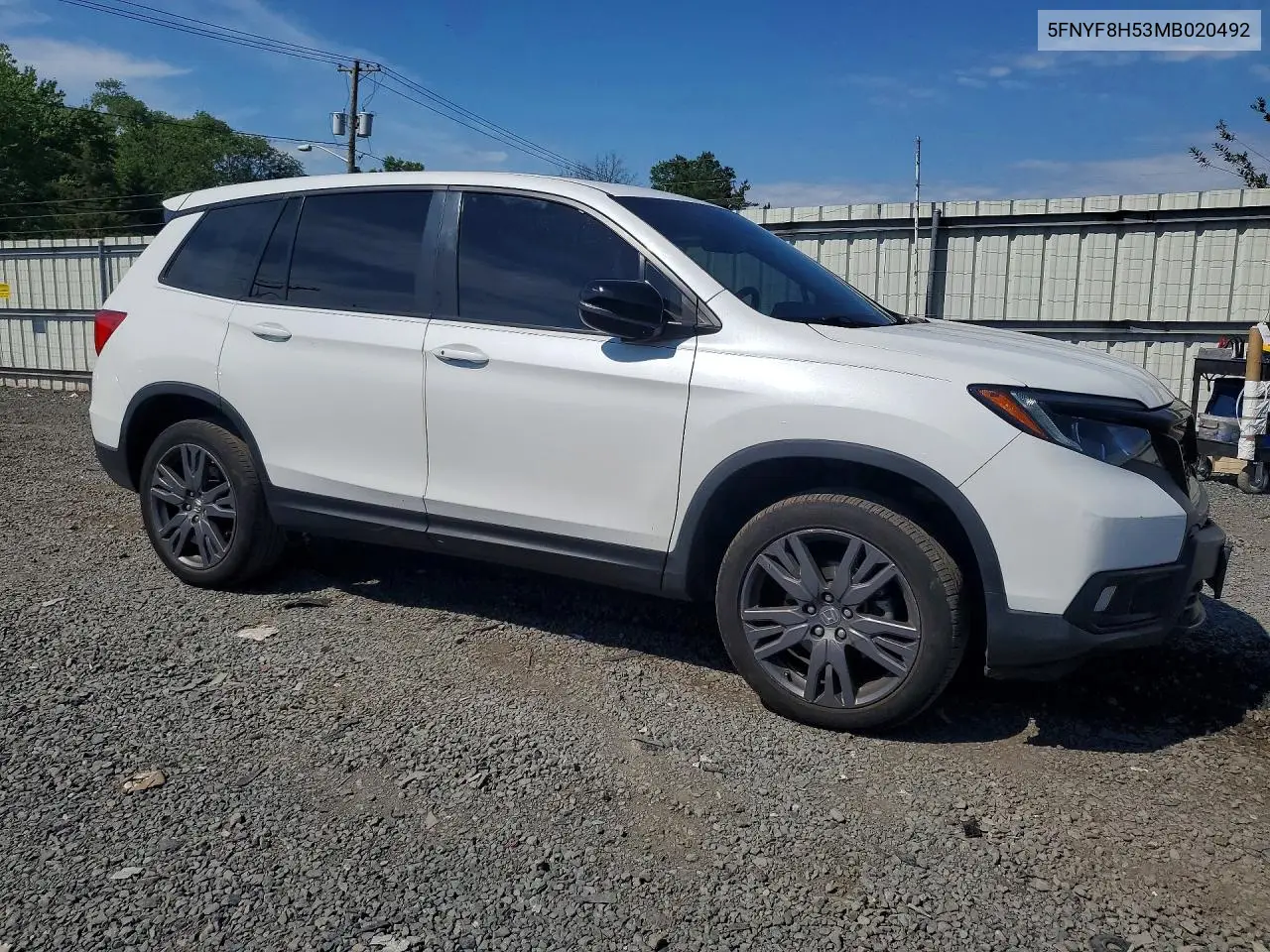 2021 Honda Passport Exl VIN: 5FNYF8H53MB020492 Lot: 58894466