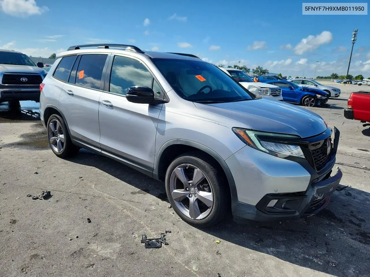 2021 Honda Passport Touring VIN: 5FNYF7H9XMB011950 Lot: 59590416