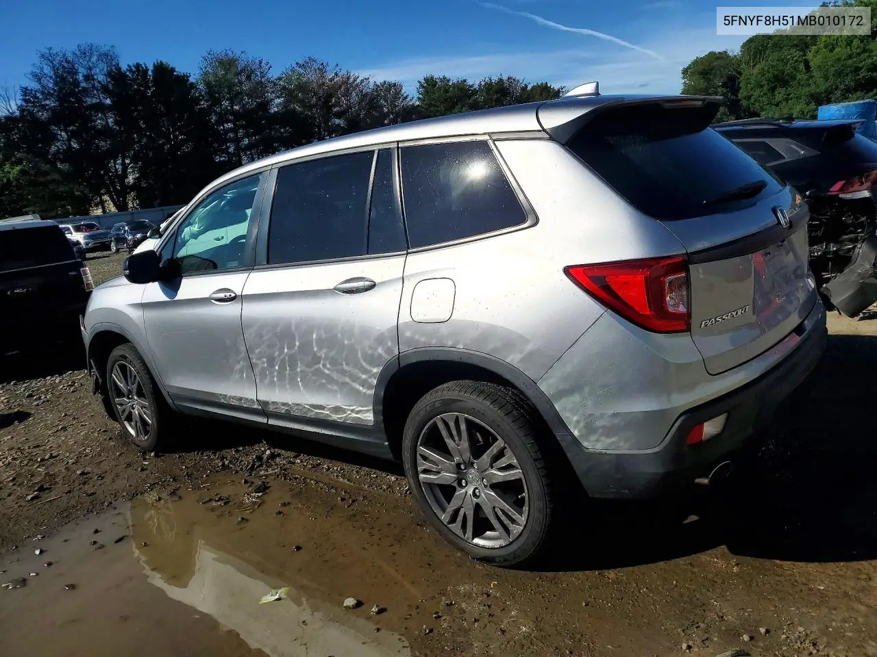 2021 Honda Passport Exl VIN: 5FNYF8H51MB010172 Lot: 59610096