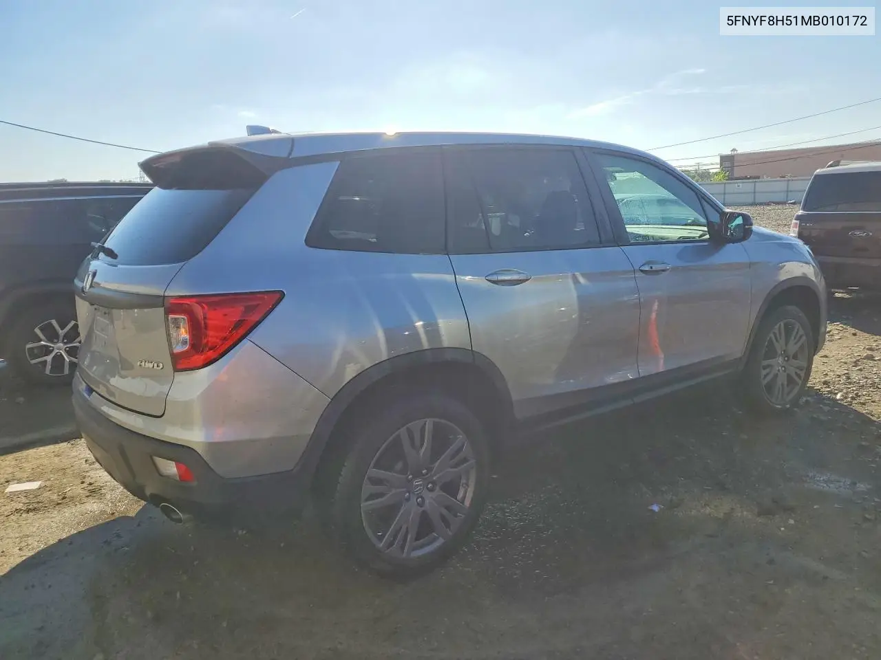 2021 Honda Passport Exl VIN: 5FNYF8H51MB010172 Lot: 59610096
