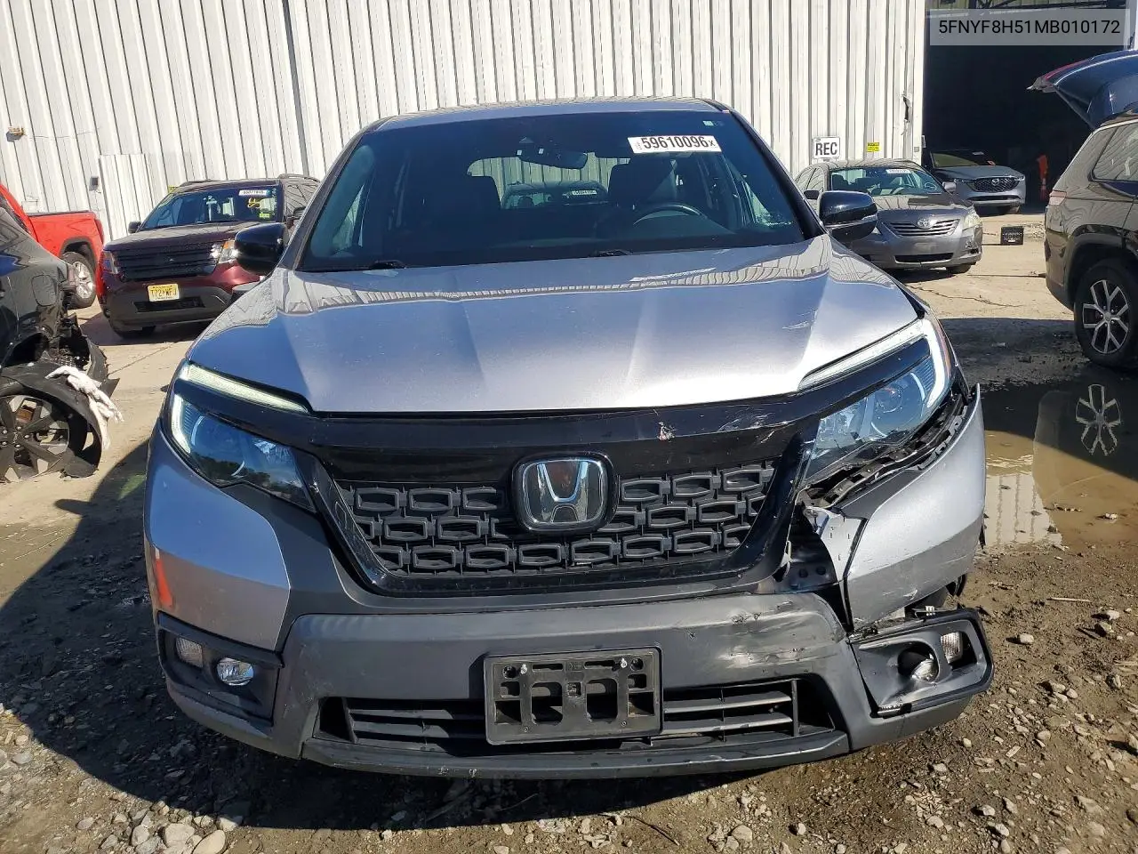 2021 Honda Passport Exl VIN: 5FNYF8H51MB010172 Lot: 59610096