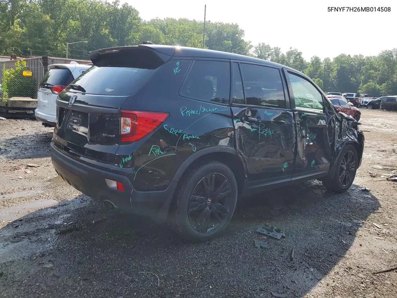 2021 Honda Passport Sport VIN: 5FNYF7H26MB014508 Lot: 59864636