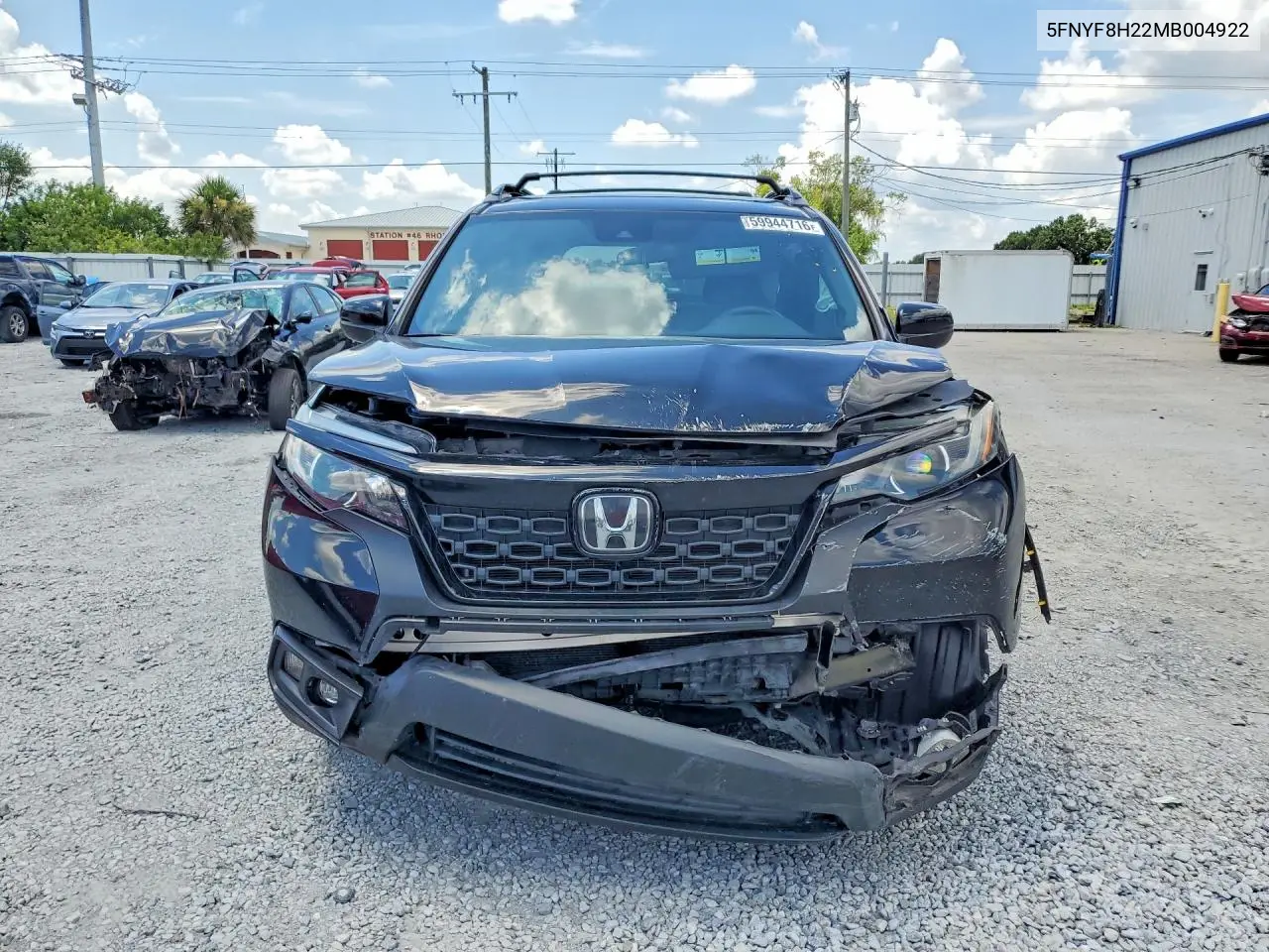 2021 Honda Passport Sport VIN: 5FNYF8H22MB004922 Lot: 59944716
