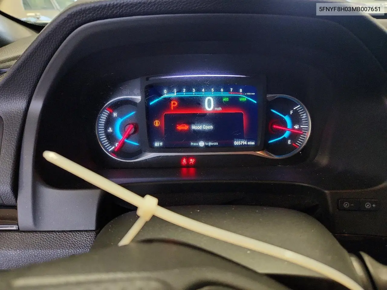 2021 Honda Passport Elite VIN: 5FNYF8H03MB007651 Lot: 60006496