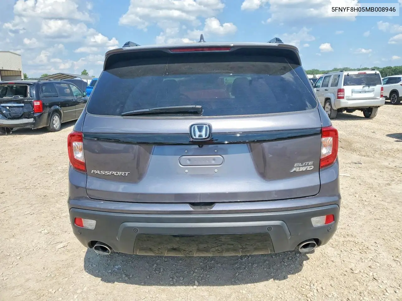 2021 Honda Passport Elite VIN: 5FNYF8H05MB008946 Lot: 60021996