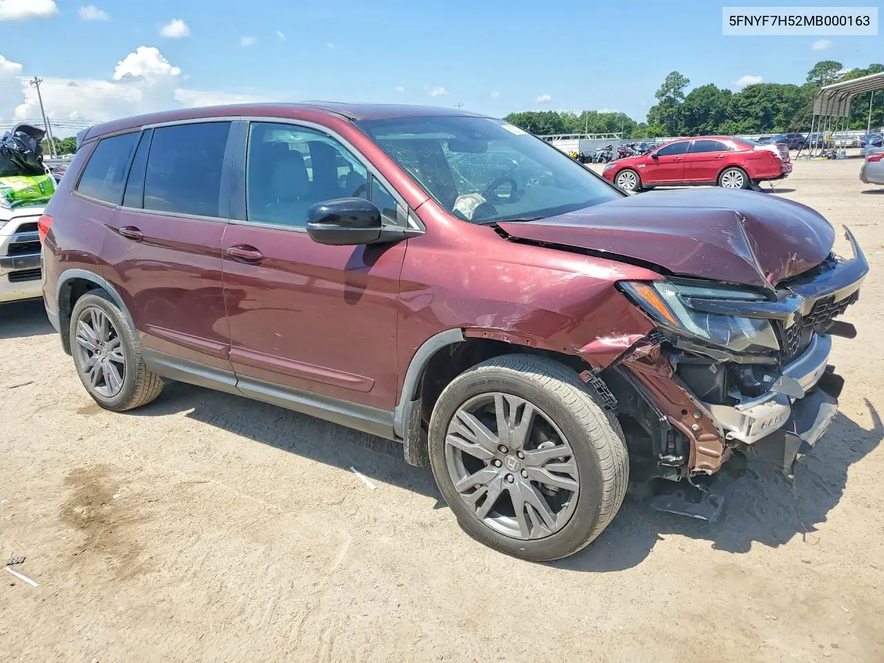 2021 Honda Passport Exl VIN: 5FNYF7H52MB000163 Lot: 60251776