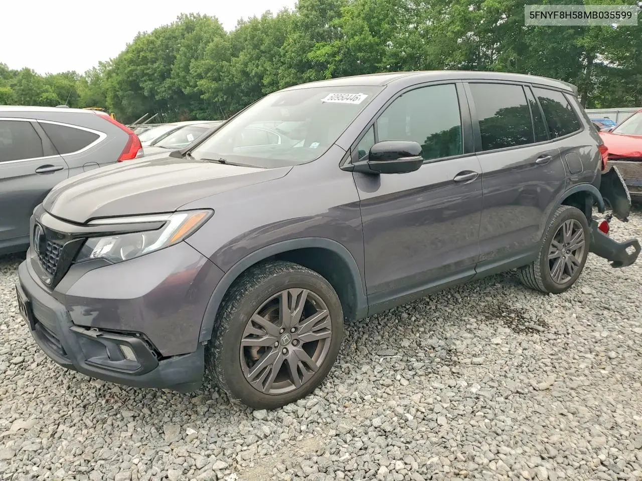 2021 Honda Passport Exl VIN: 5FNYF8H58MB035599 Lot: 60950446