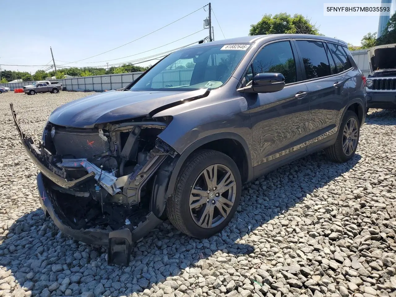2021 Honda Passport Exl VIN: 5FNYF8H57MB035593 Lot: 61882646