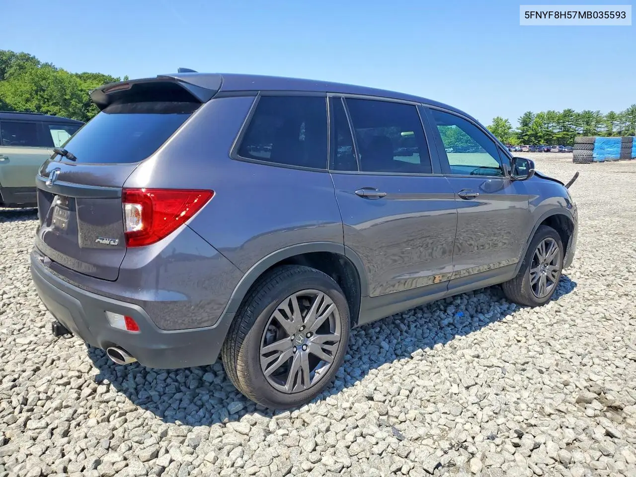 2021 Honda Passport Exl VIN: 5FNYF8H57MB035593 Lot: 61882646