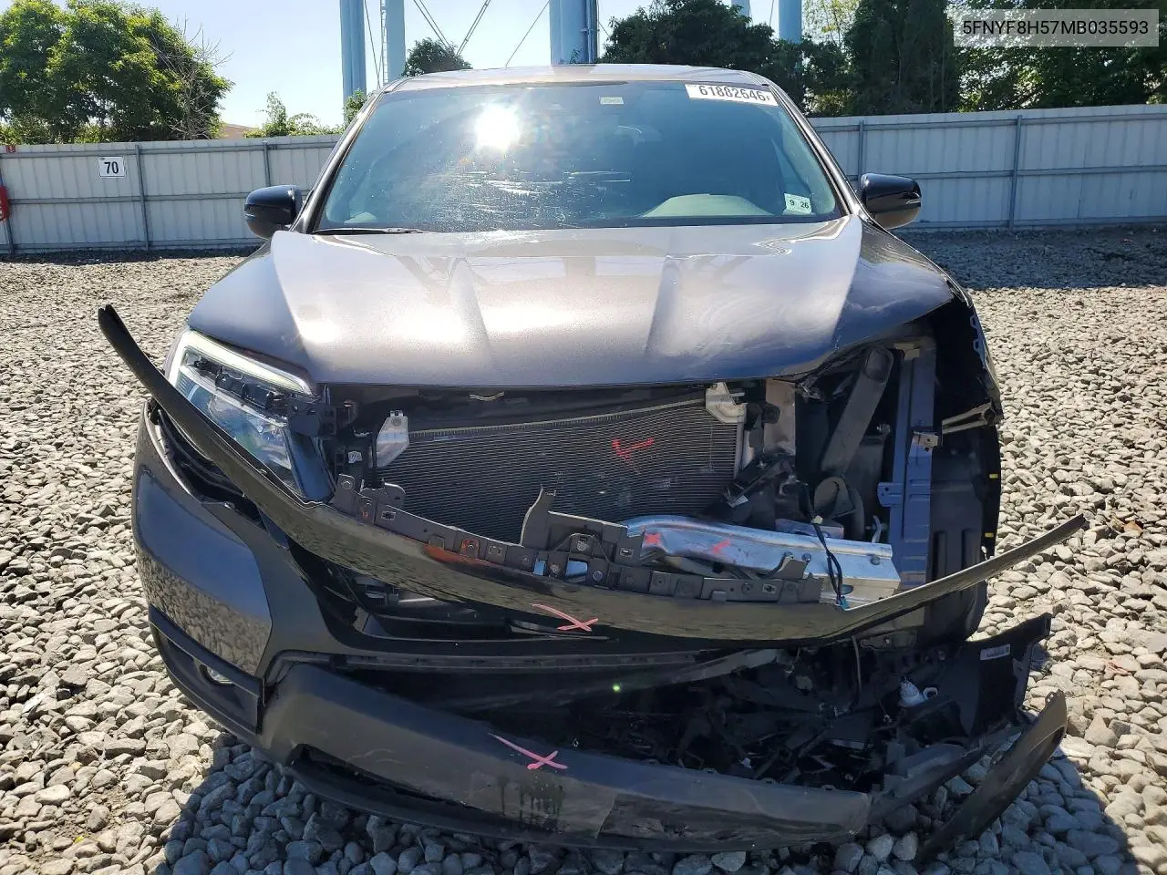 2021 Honda Passport Exl VIN: 5FNYF8H57MB035593 Lot: 61882646