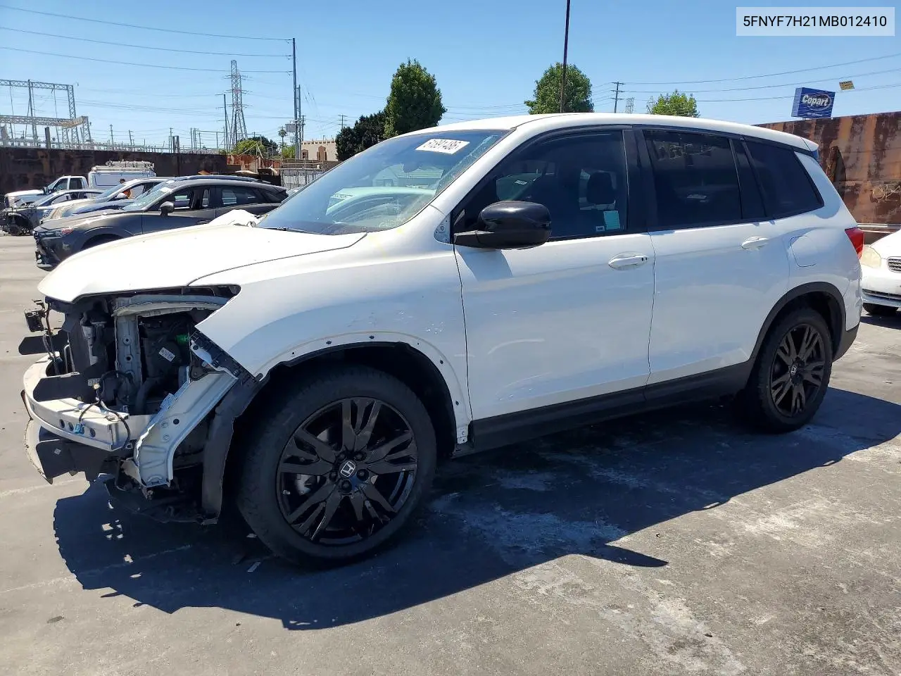 2021 Honda Passport Sport VIN: 5FNYF7H21MB012410 Lot: 61891486
