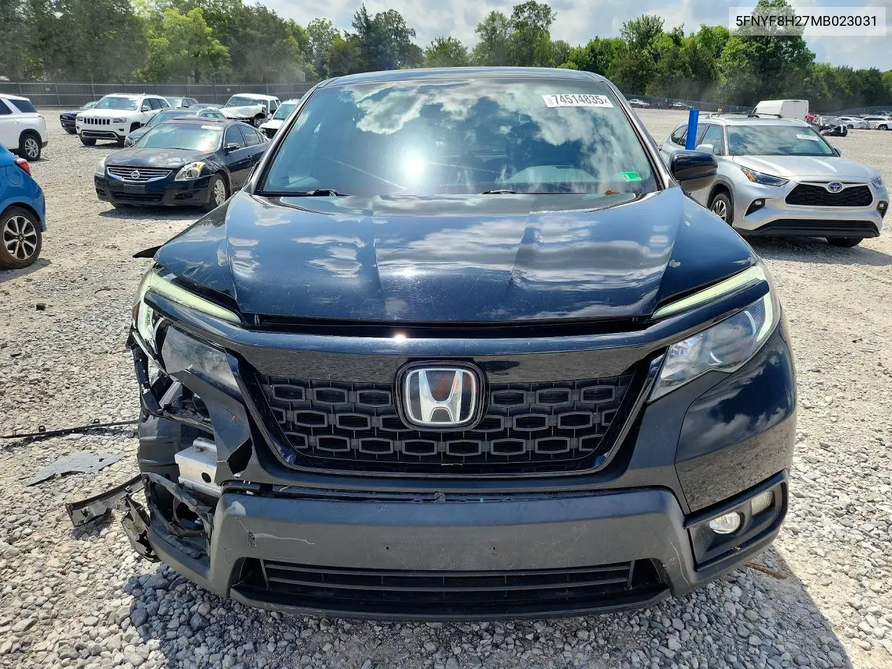 2021 Honda Passport Sport VIN: 5FNYF8H27MB023031 Lot: 74514835