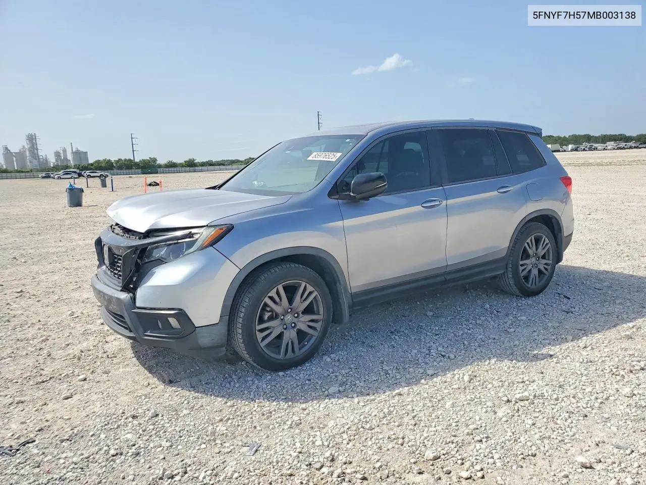 2021 Honda Passport Exl VIN: 5FNYF7H57MB003138 Lot: 85976525
