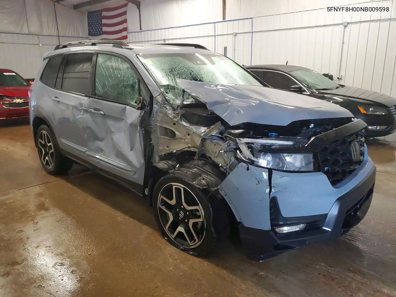 2022 Honda Passport Elite VIN: 5FNYF8H00NB009598 Lot: 53821886