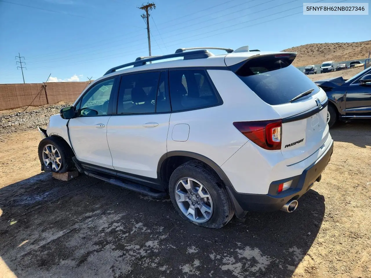 2022 Honda Passport Trail Sport VIN: 5FNYF8H62NB027346 Lot: 54319466