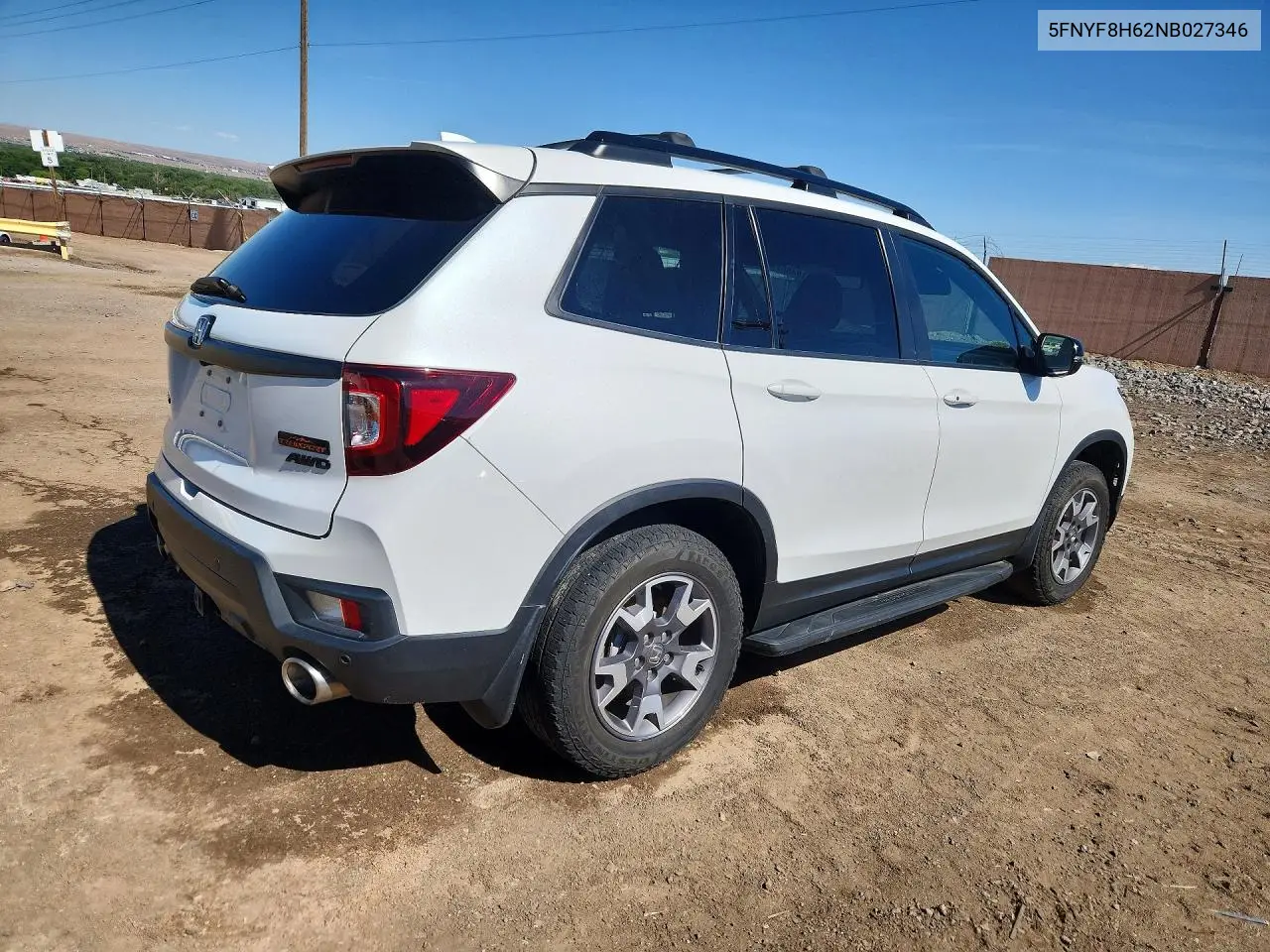 2022 Honda Passport Trail Sport VIN: 5FNYF8H62NB027346 Lot: 54319466