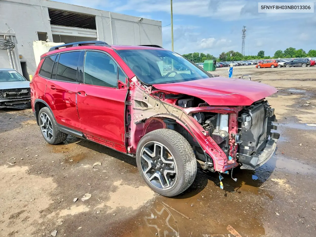2022 Honda Passport Elite VIN: 5FNYF8H03NB013306 Lot: 56223916