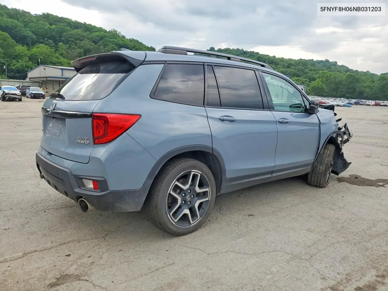 2022 Honda Passport Elite VIN: 5FNYF8H06NB031203 Lot: 56243856