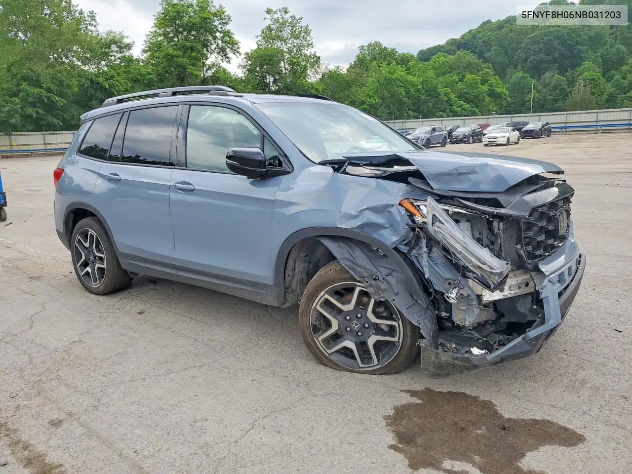 2022 Honda Passport Elite VIN: 5FNYF8H06NB031203 Lot: 56243856