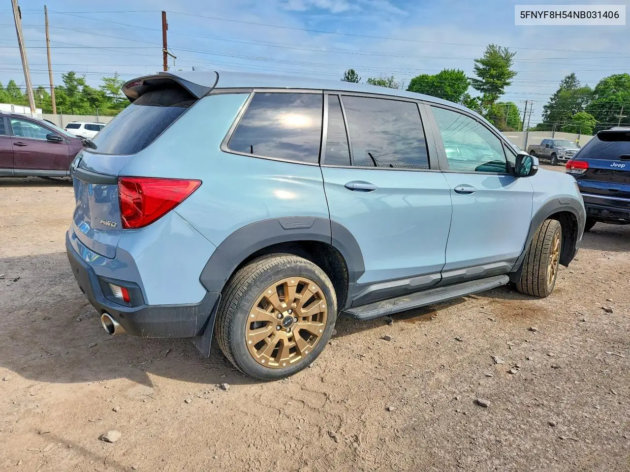 2022 Honda Passport Exl VIN: 5FNYF8H54NB031406 Lot: 56404316