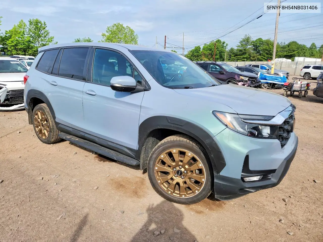 2022 Honda Passport Exl VIN: 5FNYF8H54NB031406 Lot: 56404316