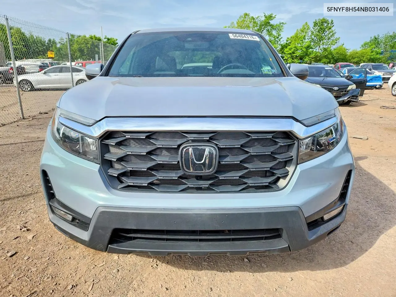 2022 Honda Passport Exl VIN: 5FNYF8H54NB031406 Lot: 56404316