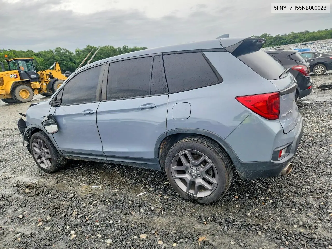 2022 Honda Passport Exl VIN: 5FNYF7H55NB000028 Lot: 56593296