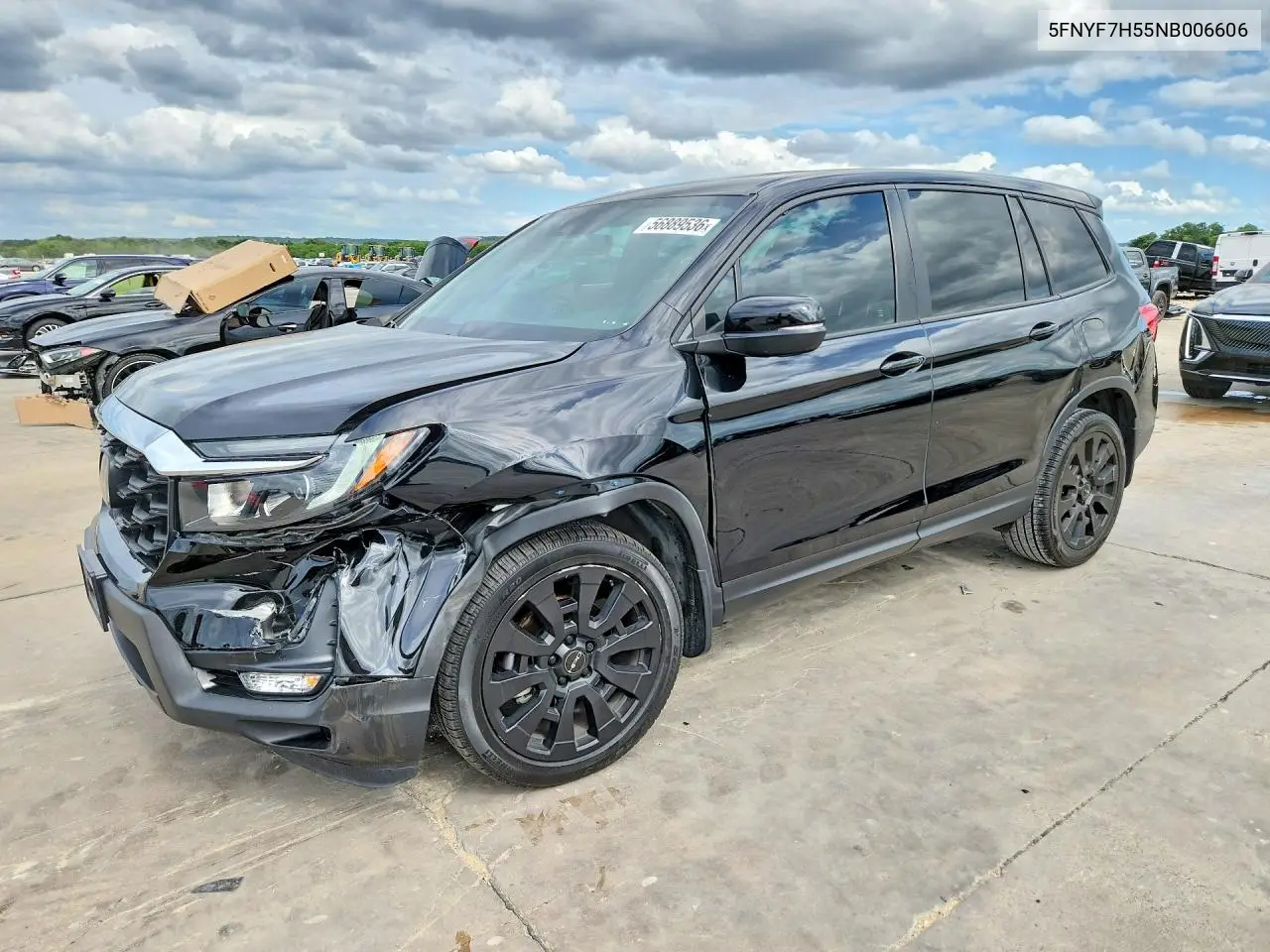 2022 Honda Passport Exl VIN: 5FNYF7H55NB006606 Lot: 56889536