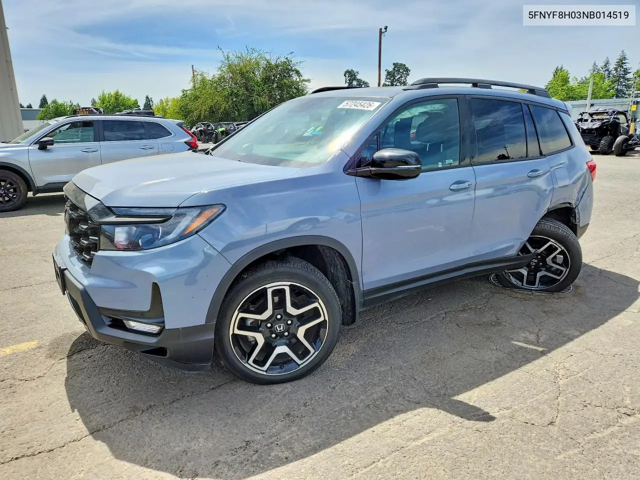 2022 Honda Passport Elite VIN: 5FNYF8H03NB014519 Lot: 57245426