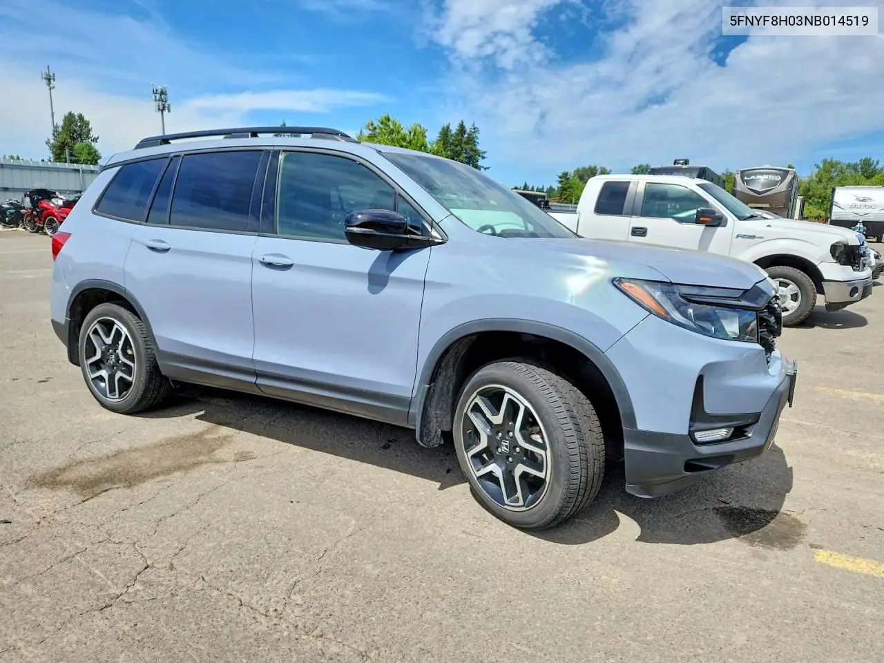 2022 Honda Passport Elite VIN: 5FNYF8H03NB014519 Lot: 57245426
