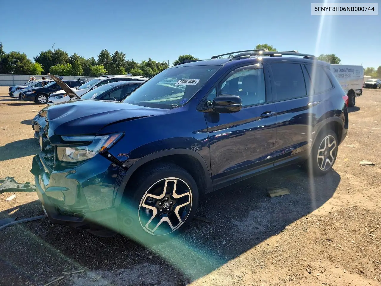 2022 Honda Passport Elite VIN: 5FNYF8H06NB000744 Lot: 57307036