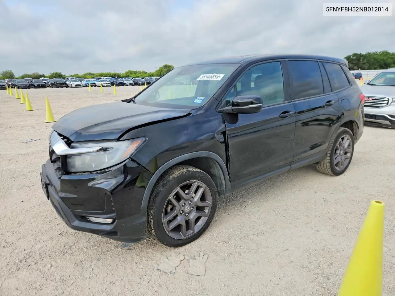 2022 Honda Passport Exl VIN: 5FNYF8H52NB012014 Lot: 58945836