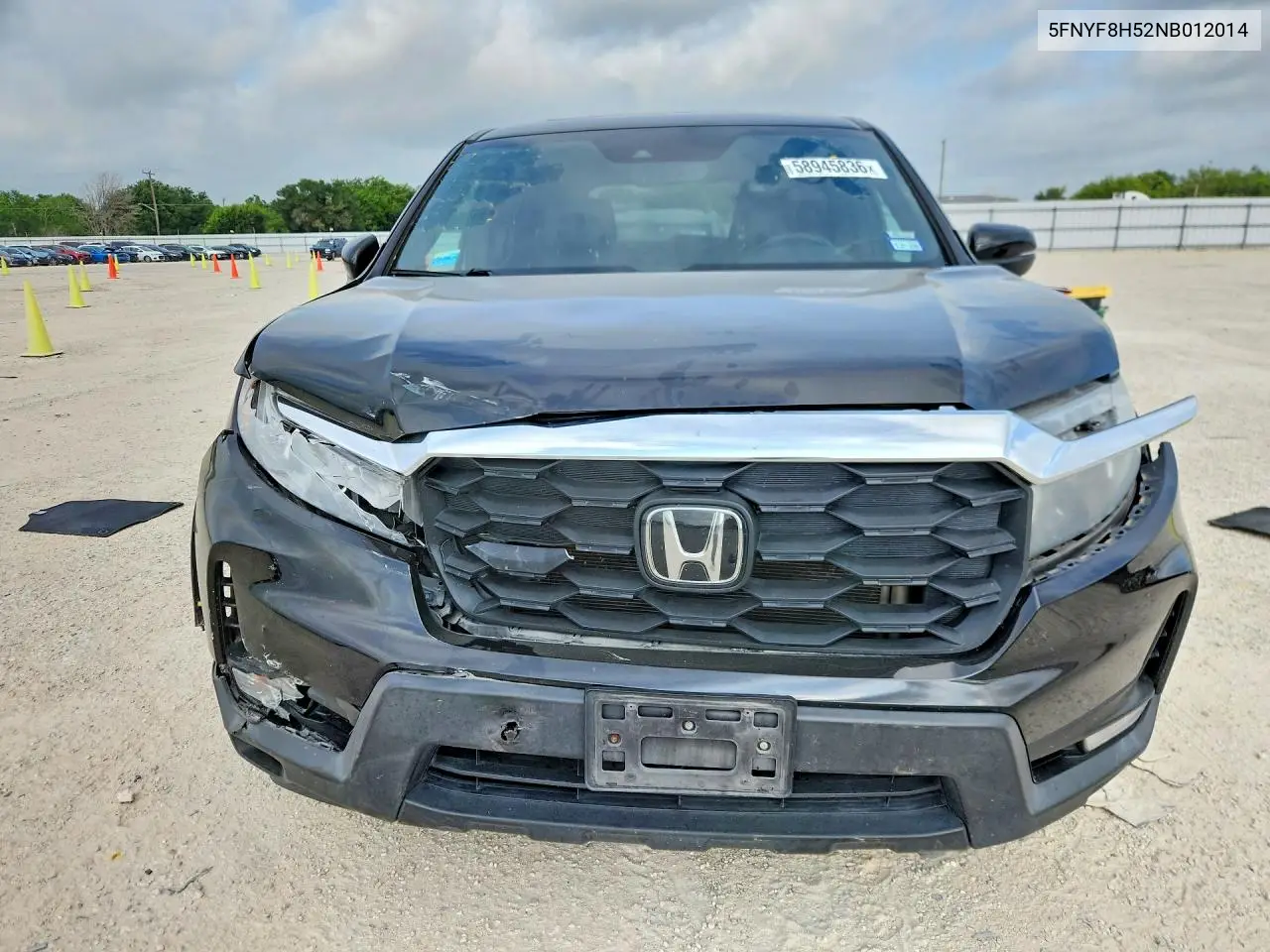 2022 Honda Passport Exl VIN: 5FNYF8H52NB012014 Lot: 58945836