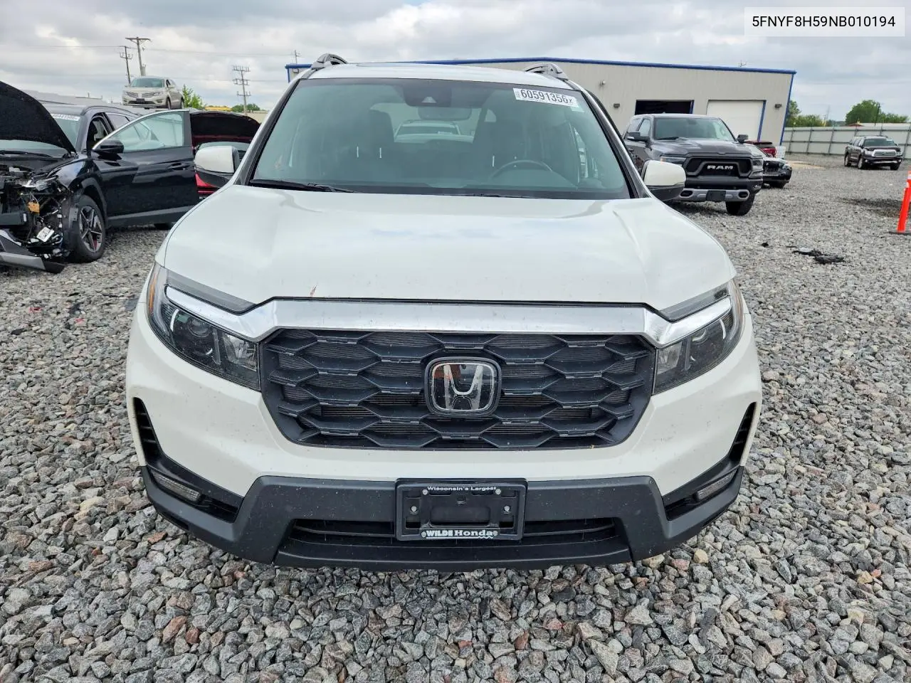 2022 Honda Passport Exl VIN: 5FNYF8H59NB010194 Lot: 60591356