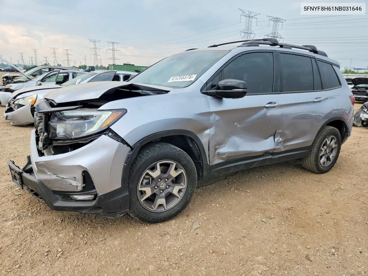 2022 Honda Passport Trail Sport VIN: 5FNYF8H61NB031646 Lot: 61255576